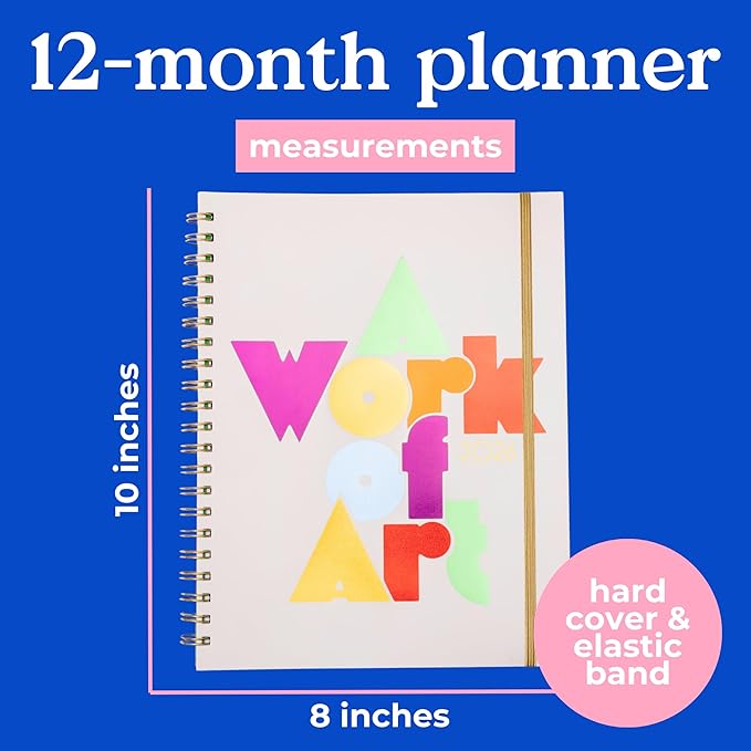 ban.do 12-Month Large Daily and Weekly Planner Dated January 2026 - December 2026, Soft Cover Self Care Journal, Agenda with Monthly Calendar, Stickers, Art & Bonus Pages (A Work of Art)
