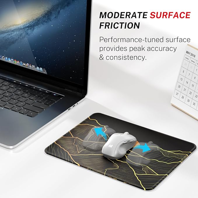 MROCO Essential Office & Gaming Mouse Pad, 8.5 x 11 Inch, Golden Rise | Anti-Fray Stitched Edges, Functional and Stylish Pattern Design, Non-Slip Rubber Base, Water and Stain Resistant Protection