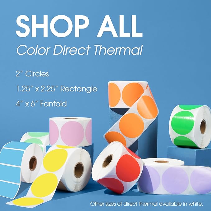 Spartan Industrial - 2.25" X 1.25" Green Direct Thermal Labels (2000 Count, 2 Rolls) Perforated Barcode Address Stickers - Compatible with Rollo, Zebra, MUNBYN Desktop Printers