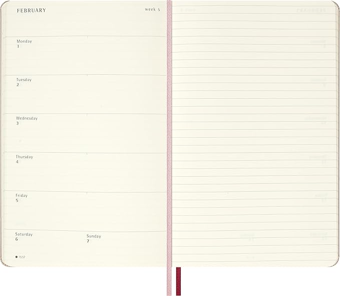 Moleskine Limited Edition Sakura 18 Month 2026-2027 Weekly Planner, Hard Cover, Large (5" x 8.25"), Pink with Gold Accents, 208 pages