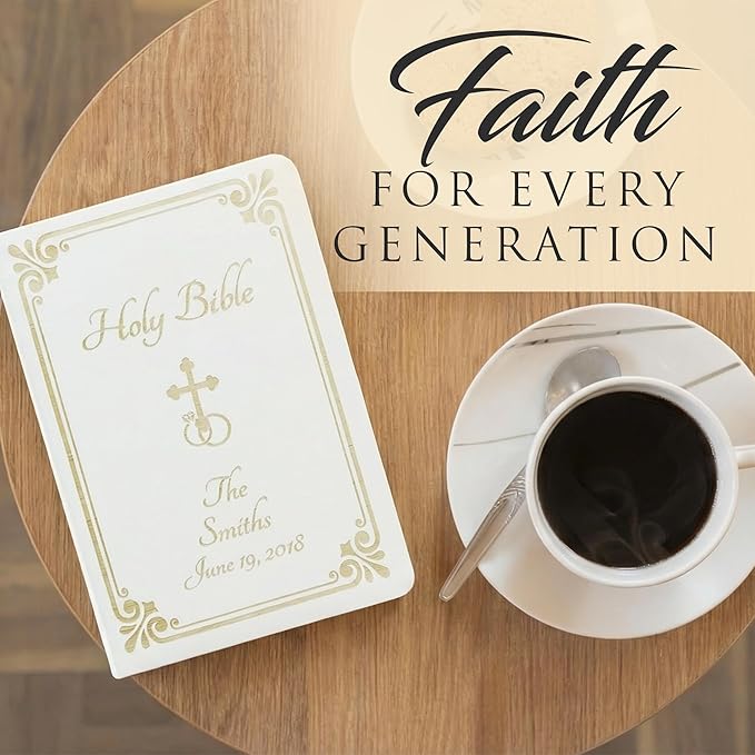 Personalized Catholic Bible with Name Engraved, NABRE - Holy Matrimony Wedding and Anniversary Bible for Newlyweds - Religious Vows Ceremony Christian Gift