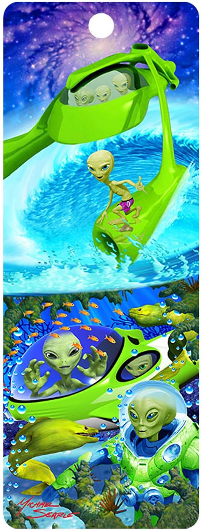 3D LiveLife Bookmark - Alien Nation from Deluxebase. Cute Lenticular Alien Page Marker. Novelty Themed Accessories for Book Lovers. Small Gifts for Men, Women, Writers and Teachers.