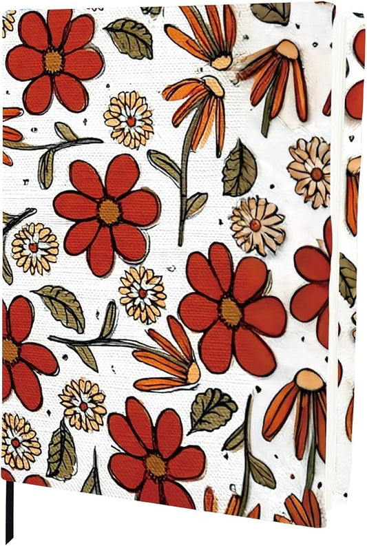 CRASPIRE Red Flower Stretchable Book Cover Cartoon Drawing Jumbo Fabric Reusable Washable Large Nylon Book Protector Elastic Notebook Wraps Suitable for Paperbacks Textbook Booknish Classmate Gifts