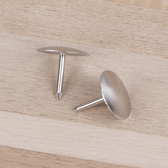 80 Pcs Flat Thumb Tacks Silver Thumb Nails Round for Head for Steel Point Push Pins for Photo Map Bulletin Board C Pins Push Pins Pin Thumb Tacks Cork Board Pin Tape, Adhesives and Fasteners