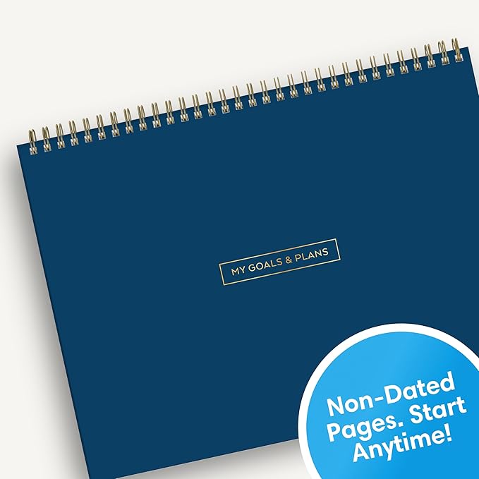 Blue Sky Weekly Planner Pad 300g Cardboard, Undated Weekly Safety Wirebound Top Bound (Navy, 12" x 9")
