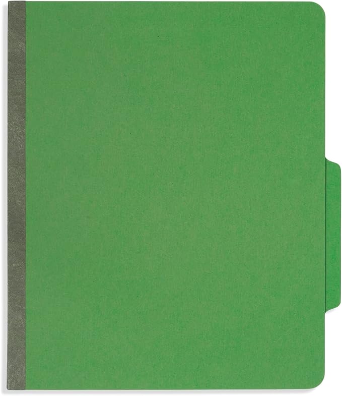 Blue Summit Supplies Green Classification Folders, 3 Dividers, Letter Size with 2 Inch Expansions, Use for Organizing Medical Records & Client Files, 10 Pack