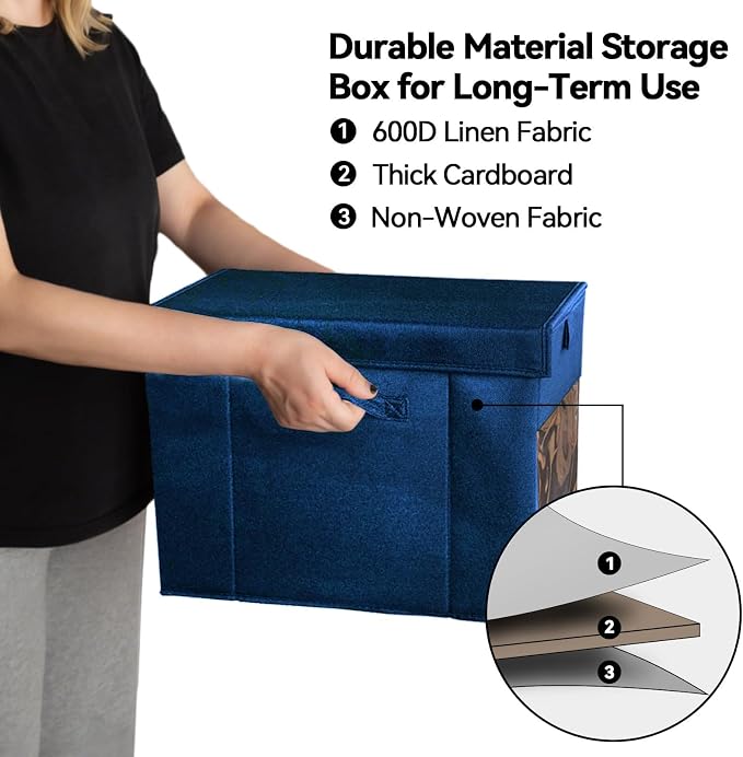 2 Pack Comic Book Storage Box with Lid for Modern Age, Collapsible Magazine Organizer with Clear Window, Blue