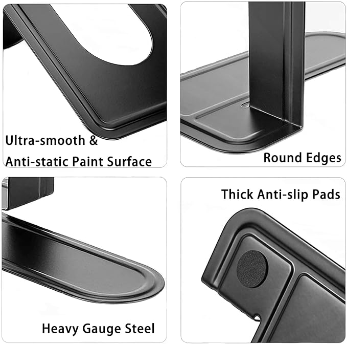 Book Ends, Heavy Duty Bookends to Hold Books, Metal Bookends for Home Office Decorative, Book Ends for Heavy Books/Movies/CDs, Black 6.5 x 5 x 5.7 in, 7 Pair/ 14Piece