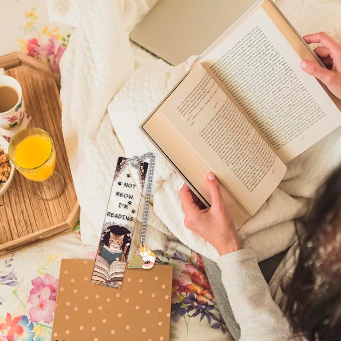 Cat Bookmark for Women Cat Lover Gifts for Students Teacher Thank You Gifts Animal Bookmarks Not Meow Im Reading Acrylic Funny Bookmarks for Book Lovers