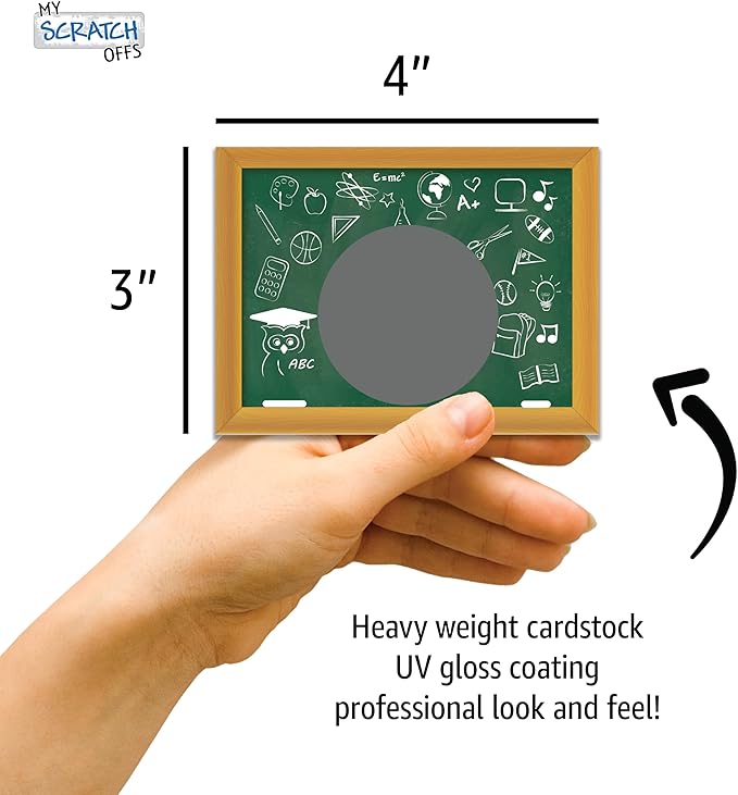 My Scratch Offs - 50 Pack Scratch Off Card Vintage Chalkboard DIY Make Your Own for Teacher Rewards, Classroom Supplies, Prizes and Games for Student