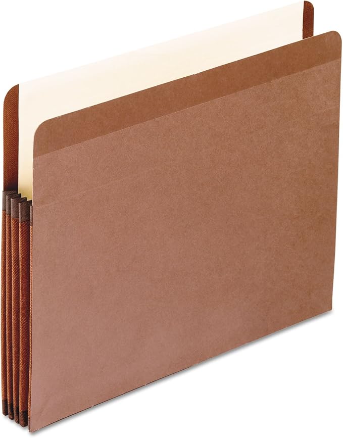Pendaflex Premium Reinforced File Pockets, Letter Size, Brown, 3.5" Expansion, 10/BX (85343)
