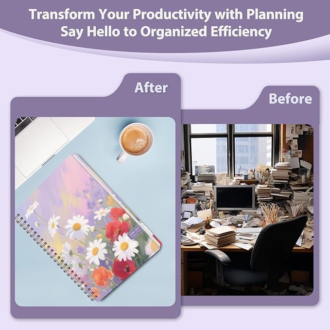 Academic Planner 2026-2027, Weekly and Monthly Agenda Planner, Daily Calendar Planning Notebook (July 2026 - June 2028), School Teacher Student Supplies, Daisy Blooms