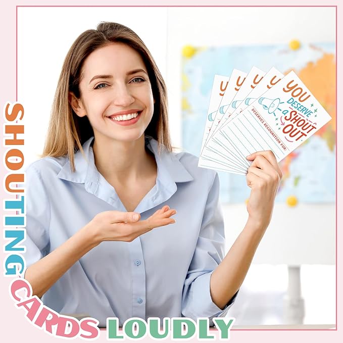 200 Count Shout out Cards for Teachers Students Employees Staff Office Positive Appreciation Recognition Team Classroom Good Behavior Incentive Reward Kudos Cards Postcard for Bulletin Board