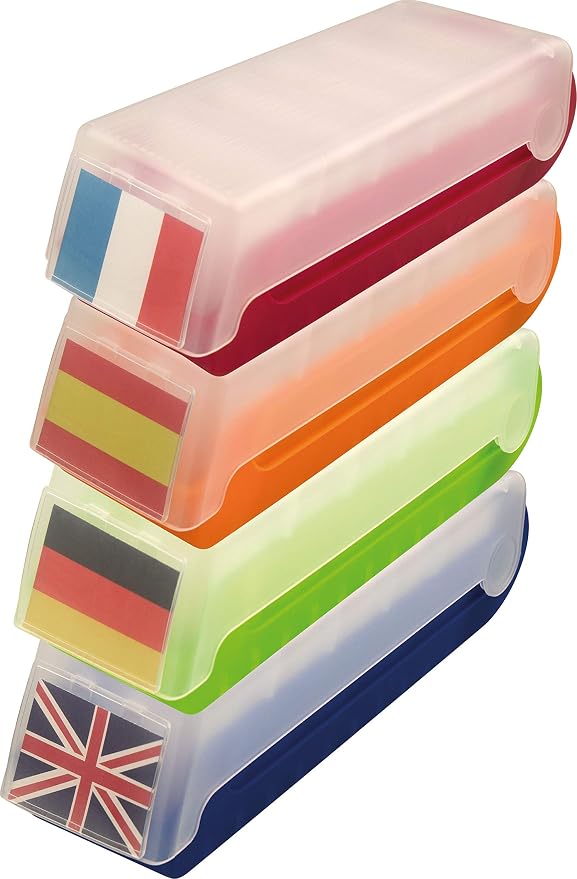 Helit BeeBox Flash Card Box A8 for 600 Cards Red