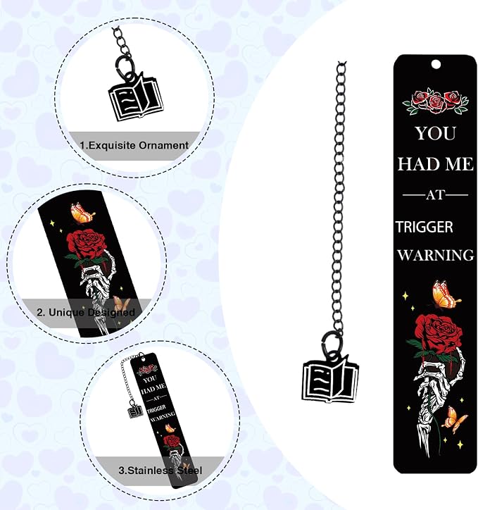 Dark Romance Bookmarks Gifts - Funny Bookmarks for Reading Women, Spicy Gothic Gag Book Marks for Book Lovers, Halloween Thanksgiving Christmas Birthday Gifts for Friends Reader