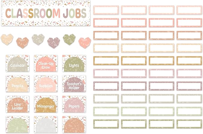 Teacher Created Resources Terrazzo Tones Classroom Jobs Mini Bulletin Board (TCR7209)