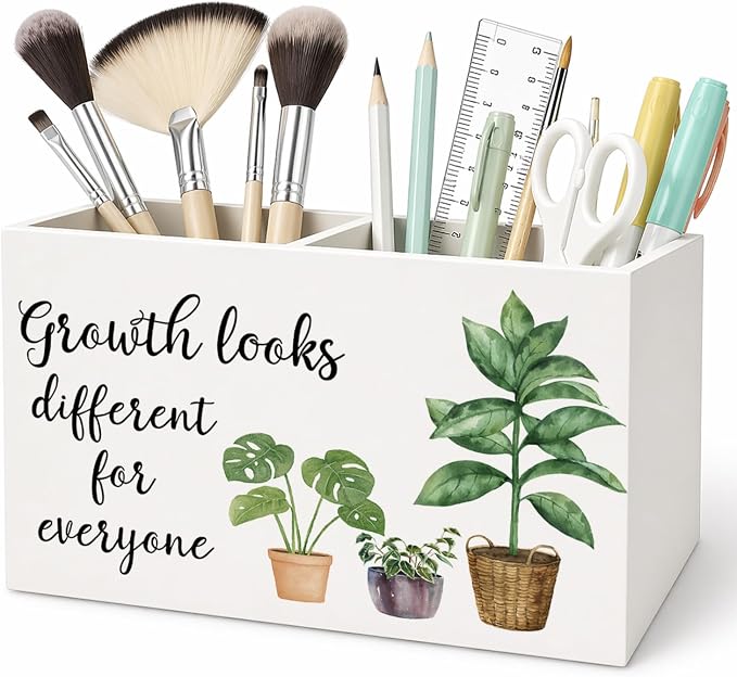 Health Inspirational Pen Holder Growth Mindset Classroom Decor, Motivational Pencil Holder, Growth Looks Different for Everyone Sign for Teachers Calm Corner School Counselor Office