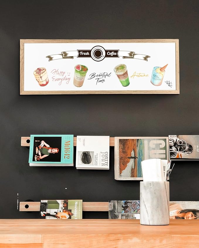 Dry Erase Board for Wall, Large Magnetic Whiteboard, White Board Dry Erase for Decoration/Planning/Kitchen Grocery List/Memo, for Office/School/Home 11.8"x 35.4"
