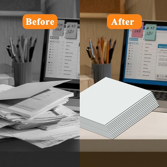 pmybupo 25Pcs White File Folders with Pockets and Business Card Holder,2 Pocket Folders for School,Home or Office,Durable Heavy Duty File Folders