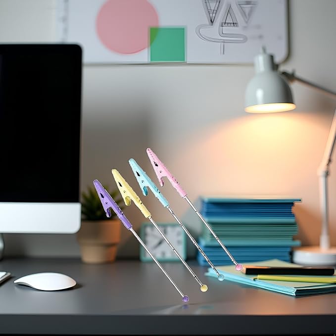 4Pcs Multicolor Metal Alligator Clips - Long Tail Photo Holder and Card Clamps | 14.1x1.2cm Memo Clips for Desk Organizing,Workspace Accessories, Office Supplies