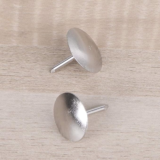 80 Pcs Flat Thumb Tacks Silver Thumb Nails Round for Head for Steel Point Push Pins for Photo Map Bulletin Board C Pins Push Pins Pin Thumb Tacks Cork Board Pin Tape, Adhesives and Fasteners
