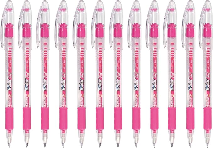 Pentel Solar Pop Neon Gel Pen, (0.6mm) Medium Line, Pink Ink - K96-P