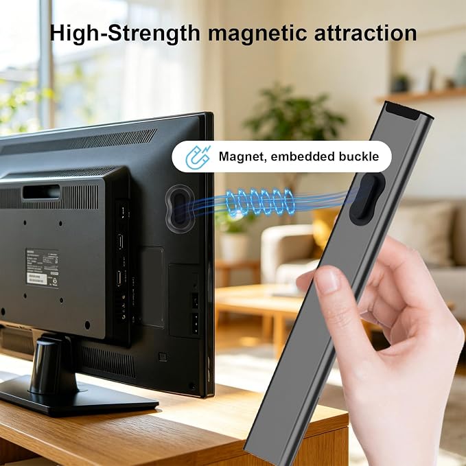 6pcs Magnetic Remote Control Holder, No Drill Wall Mount Silicone TV Remote Holder Self-Adhesive Universal Organizer Storage for Air Conditioner Fan Media AC RV Accessories (Black)