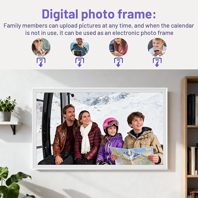 32 inch Smart Calendar Max, Digital Calendar & Chore Chart, Family Organizer with Interactive Touchscreen Display – Wall Mountable in Portrait or Landscape, Gifts for Women Men