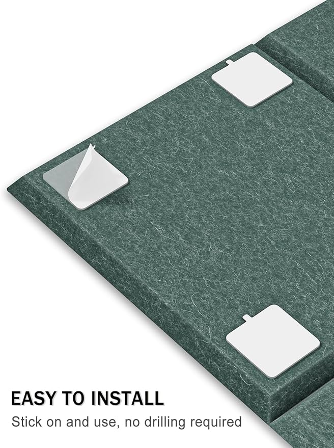 Hsurbtra Cork Board for Wall 24 x 18 Inch, 6 Pack Felt Bulletin Notice Board with Pushpins for Office Home School Farmhouse Wall Decor, Green