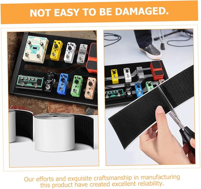 2rolls Guitar Pedal Mounting Tape Heavy Duty Hook and Strip for Secure Pedal Board Attachment Easy to Use and Strong Adhesive