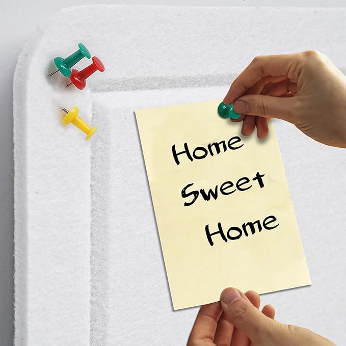Large Bulletin Board - 60 X 36 inches Decorative Felt Pin Board - 5' x 3' Cork Board Alternative for Wall - Foldable Photo Board Self-Adhesive Vision Board Prayer Board with 30 Pushpins - Warm White