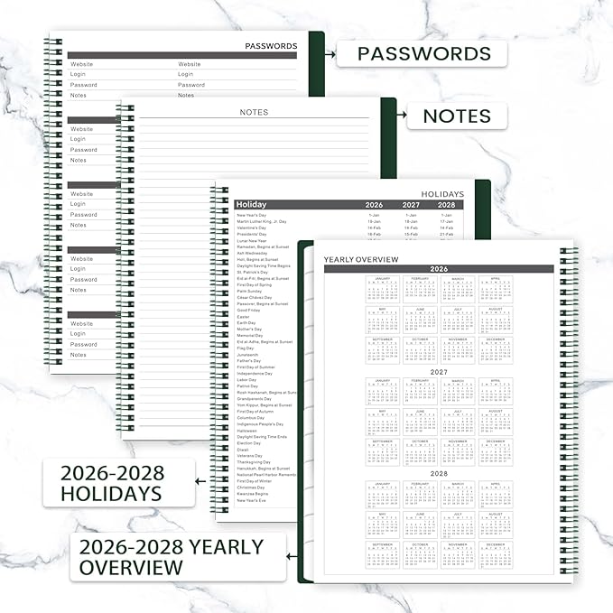 Monthly Planner 2026-2028 - Planner 2026-2028, 9'' x 11'', from JULY 2026 to JUNE 2028, 24 Months Monthly Calendar Planner With Tabs, Inner Pocket