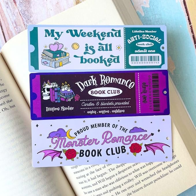 Cute Bookmarks Set Funny Bookmark Sets for Women Bookish Page Markers Book Clubs Lovers Dark Romance Anti Social Fantasy Thriller True Crime Booktok Club Readers Accessories Supplies Gifts Bulk (80)