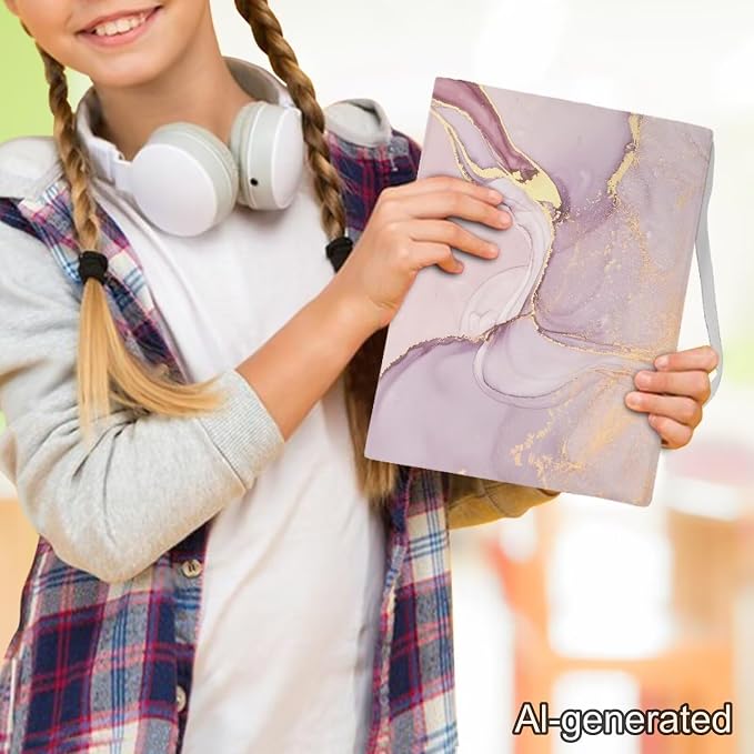 Dreaweet Pink Marble Print Book Covers, Stretchable Jumbo Book Sleeves for Hardcover Books Textbooks up to 9 x 11 Inches, Reusable Washable Protective Textbook Covers for Adults Teenagers