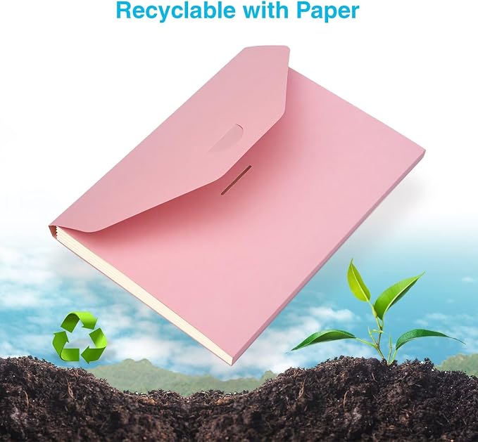 Expanding File Folder Accordion Folders ECO Friendly 6 Pocket Organizer Pink