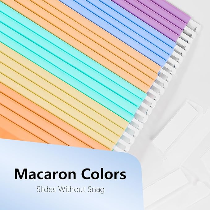 Plastic Hanging File Folders, 36 Pack Pastel Hanging Folders，Letter Size with 1/5-Cut Tabs, Strong for Bulk Files, Documents and Paper, Office & Home Filing