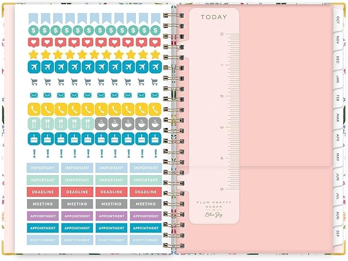 Blue Sky 15 Month 2027 Weekly and Monthly Planner Calendar, October 2026 - December 2027, 5" x 8", Hard Cover, Durable Twin Wire Binding, Laminated Tabs, Storage Pocket, Includes Snap-In Bookmark, Ruler, & Stickers, Londonberry