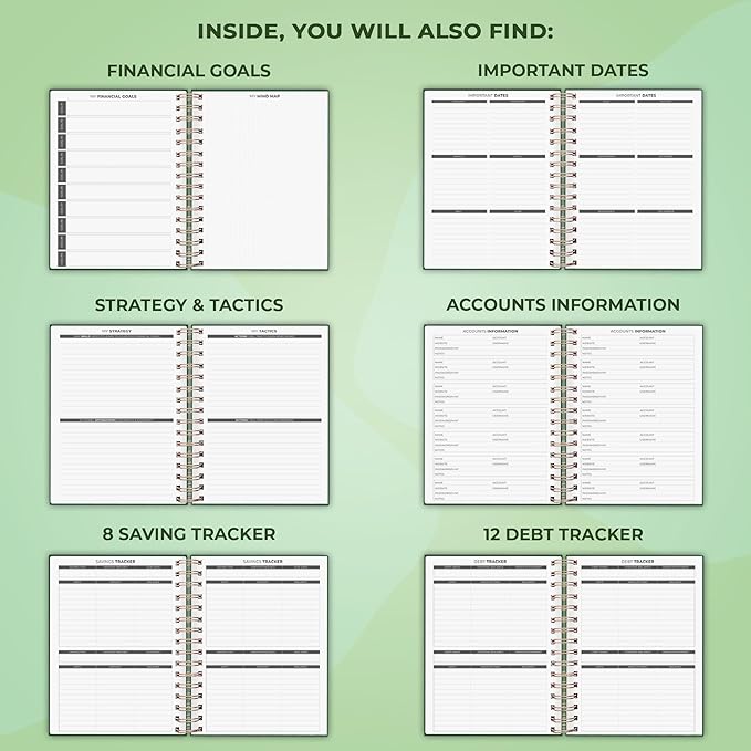 Clever Fox Budget Planner Spiral – Expense Tracker Notebook – Monthly Budgeting Organizer, Finance Logbook & Accounts Book to Control Your Money – Undated Bill Tracker, 6.3x8.4” - Dark Green