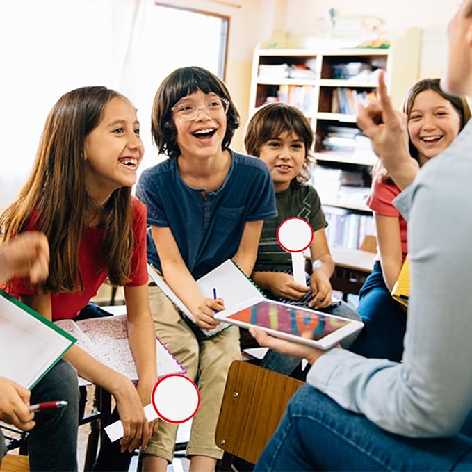6Pcs Game White Boards Single Sided Paddles Handheld Whiteboards Padding Whiteboards for Students Teachers Office Classroom Meeting Voting Family Games Party