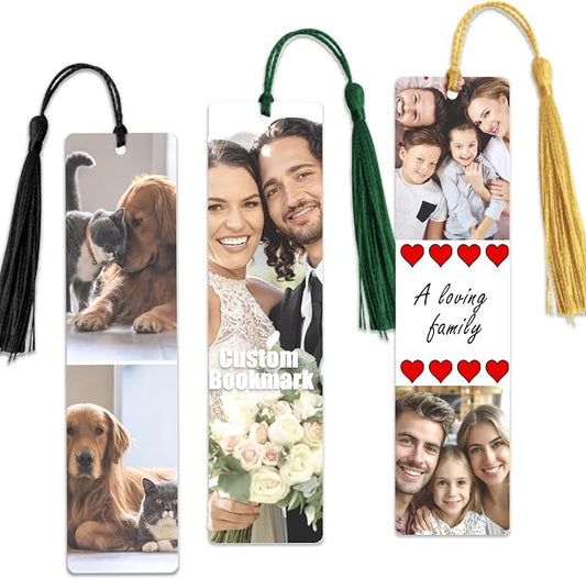 Custom Bookmark, Personalized Double-Sided Bookmark with Text & Photo, Customizd Book Mark Gift for Book Lovers, Women, Men, Birthday, Christmas, Anniversary Present