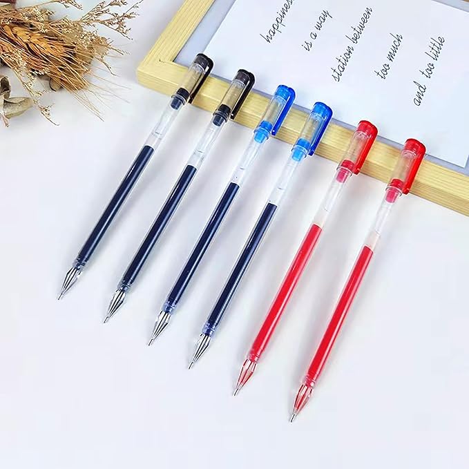 Gel Pens, 0.38mm Ink Pens Smooth Writing Pens, Quick Dry Ink Pens, Set of 10 (Red)