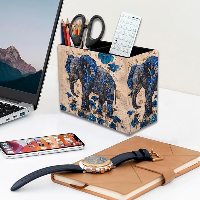 Pen Holder, Pencil Case, Makeup Brush Storage Box, Tableware Storage Box, Suitable for Office Or Home Item Organizing Stand - Blue Spotted Weevil