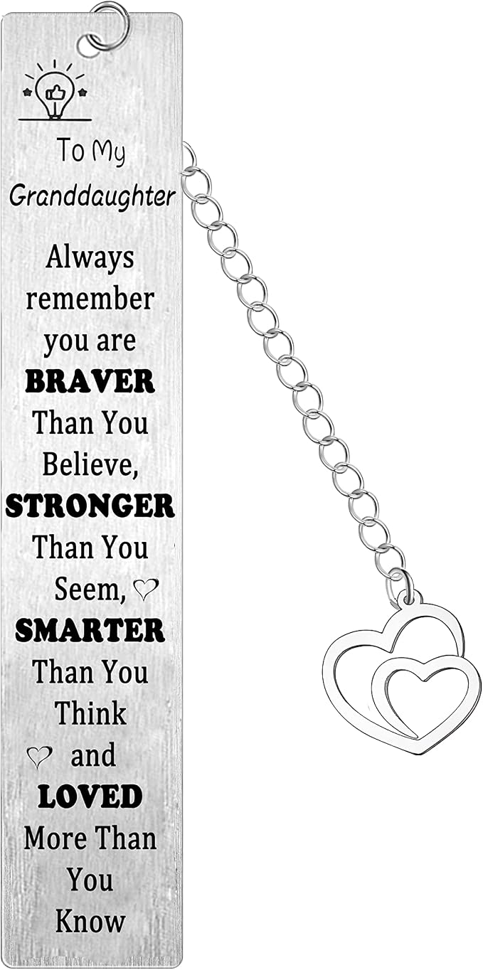 Granddaughter Bookmark Gifts for Granddaughter Gifts from Grandma Grandad Inspirational Gifts for Granddaughter Christmas Encouraging Graduation Gifts (Granddaughter Bookmark)