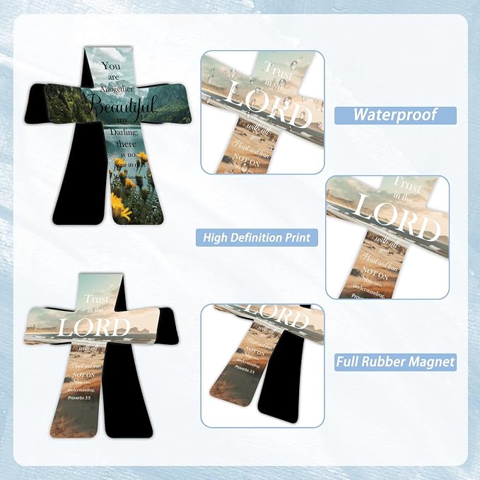 Christian Magnetic Bookmarks for Men, 30 Pcs Bible Cross Magnet Bookmark Clips for Reading, Scripture Faith Book Marks, Inspirational Religious Gifts for Christians Church Members