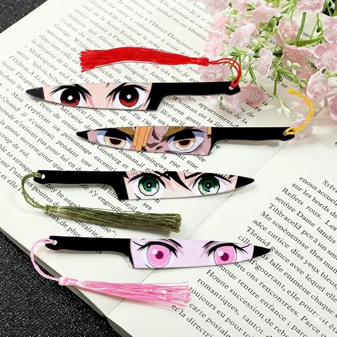 Cartoon Anime Tanjiro Acrylic Bookmark,Cute Demon Character Charm Bookmarker,Perfect for Book Lovers Students Manga Fans Christmas Gift (Demon Tanjiro)