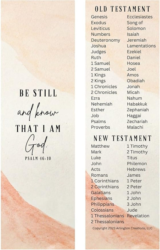Books of The Bible Christian Bookmark - 20 Pack - Large Print - Made in USA