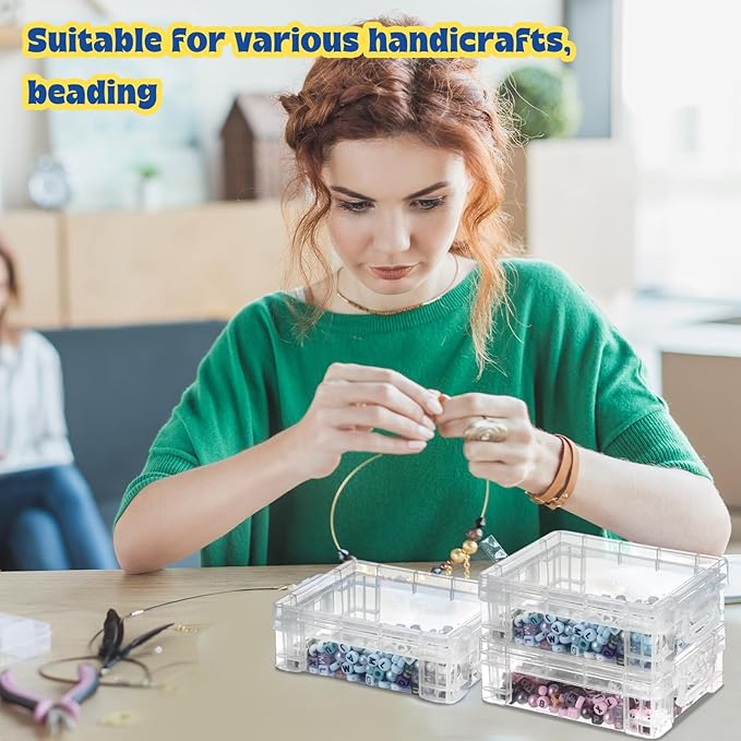 Suzile 40 Pcs Plastic Crayon Boxes Holds 24 Crayon with Snap Lid Storage Container Clear Stackable Case for School Office Classroom Supplies Pen Pencil Craft(Clear)