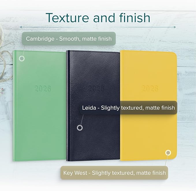 Harbor Pocket Monthly Planner 2025-2026, Calendar Planner and Notebook, Durable Faux Leather, 18 Months, 96 Pages, Softcover & Lightweight - Cambridge Burnt Orange - 6 x 3.25 "