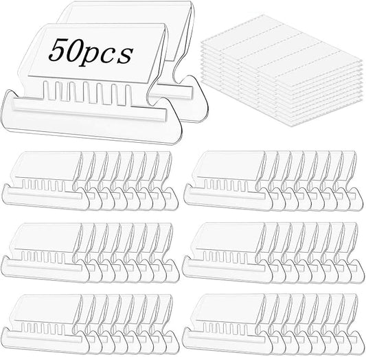 Folder Labels,50+50 Sets of Hanging Folder Label Tabs and Inserts for Hanging Folders for Quick Identification, (2 in， Clear)