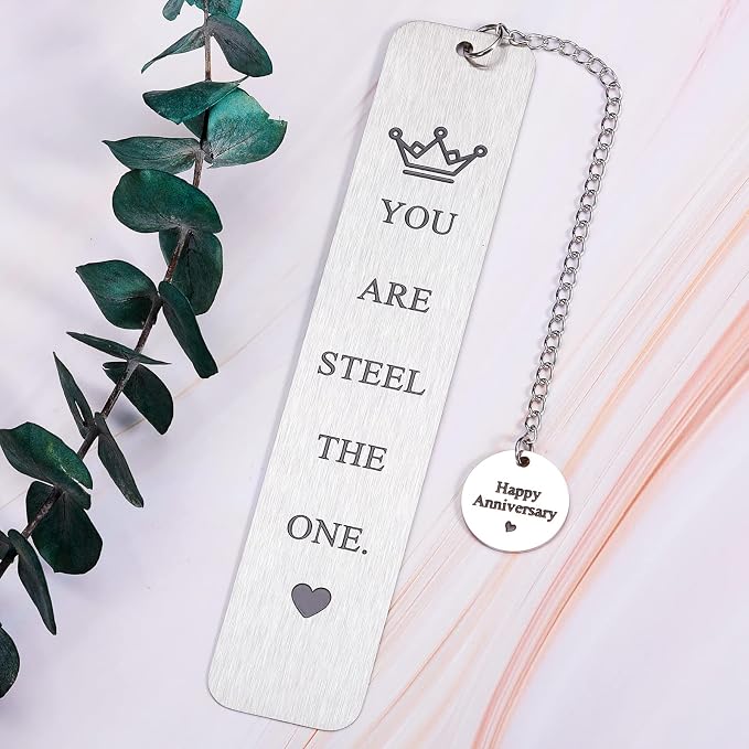 11 Year Anniversary Bookmark Gifts for Her Him Steel 11th Wedding Anniversary Romantic Couple Gift Steel Bookmark Gifts for Her Him Wife Husband Couple Women Men Book Lover Valentines Bookish Gift